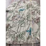 Chico's  1 Zip Up Blouse Womens M Floral Long Sleeve Stretch Lined Photo 7