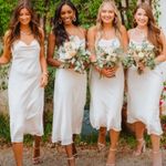 Show Me Your Mumu Verona Cowl Midi Dress small ivory Luxe Satin bridal white Photo 8