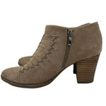 Franco Sarto  Destiny Suede Leather Boot  Topstitch Taupe Ankle Boots Size 8.5 Photo 4