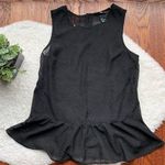 H&M Black Chiffon Stud Lined Sheer Peplum Top Photo 0