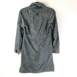 Columbia Shirt Dress Cowl Neck Pockets Mini Chambray Long Sleeve Gray XS Photo 1