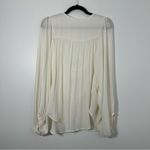Free People Ivory Cowl Draped Neck Long Sleeve Blouse Size L NWT Photo 1