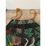 American Vintage Vintage Multicolor beaded bird swan garden flower pond drawstring tote Bag Photo 7