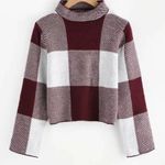 SheIn Mock Neck Buffalo Check Sweater Photo 0