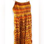 SWF A Line Dress zigzag Patterned smocked Summer Dress size small Gold Photo 8