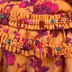 Roopa Pemmaraju Anthro Beaded Strappy Camisole Top Orange Floral Size XL NWOT Photo 10