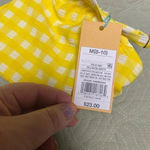 Kona Sol  Yellow Gingham Bikini Top Size Medium 8-10 New NWT Checkered Photo 3