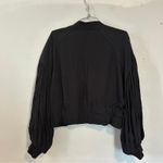 Free People On Pointe Bomber Jacket Lightweight Puff Balloon Sleeve Black Photo 4