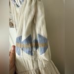 Mirth Paros Grecian Jamdani one shoulder cotton embroidered maxi dress S Blue Photo 7