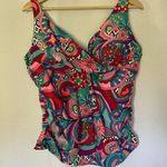 Colorful Boho Paisley Swimsuit Top women's size 2XL casual beachy v Photo 0