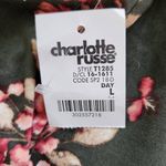Charlotte Russe  Pink and Green Floral Top NWT Size Large Green Wrap Look Top Photo 6