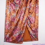 Free People NEW‎  Poets Velvet Sarong Skirt in Rust Combo, S Photo 7