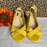 Alex Marie Yellow Sling Back Open Toe Wedge | 8.5 | Photo 1