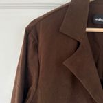 Vintage Sag Harbor Dress Brown Blazer Jacket‎ Coat Faux Suede Size 10 Photo 3