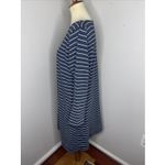 Ann Mashburn  Cotton Blue White Stripe Boat Neck Longsleeve Shift Dress Large L Photo 1