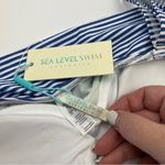 Sea Level Swim Blue White Striped One Piece Swimsuit Womens US 12 NEW *FLAW Photo 1