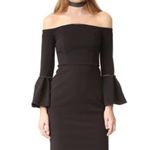 Alexis  Black Trumpet Sleeve Strapless Amelie Midi Dress XS Photo 3