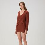 AYA MUSE Rever Knit Mini Skirt In Brick Red Size M Photo 3