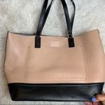 Cole Haan  Black Beige Leather Carryall Large Tote Big Bag Overnight Photo 1