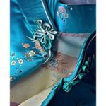 Japan Kimono Chinese Cheongsam Green Satin Oriental Womens Size 40 Zip Vintage Photo 7