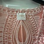 Siren Lily  Delicate Pink and White Lace Top Photo 1