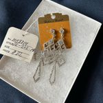 Geometric Drop Earrings | Silver Crystal | Formals Prom Photo 1