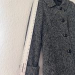 Trina Turk  Pea Coat Jacket Size 8 Women's Wool Blend Black Gray plaid #B Photo 9