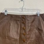 Newport News  Brown Leather Vintage Mini Skirt Sz 14 Photo 1