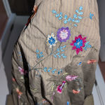 Johnny Was  Floral Embroidered Cargo Skirt Women's Small Khaki Green Photo 6