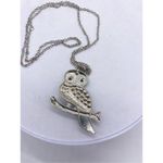Silver Jeans Necklace - Owl silver pendant necklace rhinestone Photo 3