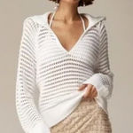 J.Crew Crochet Sailor-collar Sweater White Size Large Photo 0