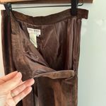 Vintage Nancy Bolen City Girl Petite Brown Suede Whipstitch Pants Size 6P Photo 4