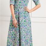 Talbots NWT  Fit & Flare Spring Fleur Poplin Shirt Dress with Belt 2 Photo 0