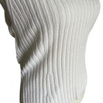 Vince ‎ Women's M Tie Back Ribbed Tank in Optic White Cotton Blend Stretch Photo 3