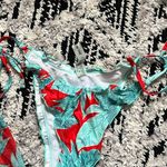 Tropical Leaf Print Bikini Set with Sarong Red Photo 1