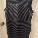 Merona  Navy and Gray Striped Midi Dress Photo 0
