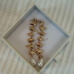 Peppermayo Gold Drop Earrings with Pearl Accent Photo 6