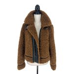 Stand Studio Audrey Brown Shearling Jacket with Black Accents Photo 4