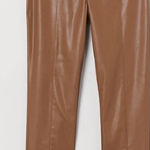 H&M Tan faux leather front seam pants Photo 0