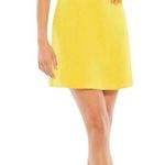 Mac Duggal One Shoulder Ruffle Mini Dress Lemon Size 0 NWT MSRP $298 Photo 0