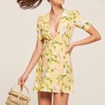 Reformation  Calais Wrap Mini Dress Hawaiian Floral S Beach Coastal Coconut Girl Photo 0