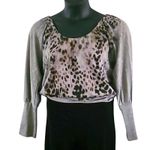 American Rag  Women’s Animal Print Long Sleeve Scoop Neck Top - Size Large Photo 4