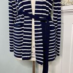 Talbots  Supersoft Cashmere Belted Striped Sweater Cardigan Medium NWT Photo 6