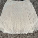 Saks Fifth Avenue‎ Signature Collection Ivory Pleated Linen Blend Skirt Size 8 White Photo 0