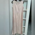 Jessica Howard Vintage  Pink Linen Embroidered Beaded Midi Dress Size 12 Large Photo 3