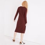 Madewell NWT Midi Sweater Dress Womens XXS Burgundy Cotton Minimalist Fall Cozy Photo 3