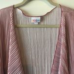 LuLaRoe Shirley Open Waterfall Cardigan Accordion Texture Pink & White Sz L NWT Photo 3