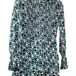 Diane Von Furstenberg Women's DVF Geometric Print Long Sleeve Mini Romper‎ Collared Button Down Photo 0