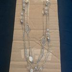 Lot of 3 Necklaces. 1 turquoise color, 1 3 strand leaves, 1 Shorter Faux pearl Photo 3