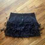 Hollister  Fringe Mini Skirt Women’s Faux Suede Western Boho Brown Festival Photo 2